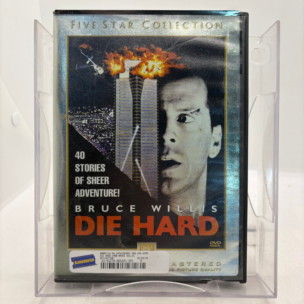 Die Hard DVD Five Star Collection 2-Disc Set Bruce Willis Blockbuster Case